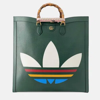Pre-owned Gucci X Adidas Diana Satchel Maxi Bag In Green