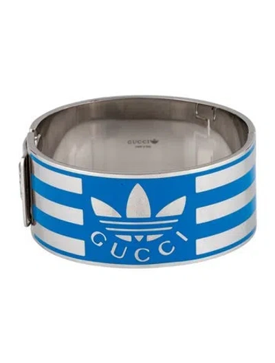 Pre-owned Gucci X Adidas Enamel Stripped Bracelet, 5.75" In Multi