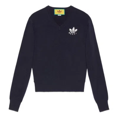 Gucci X Adidas Fw22 Wool Sweater Navy In Black