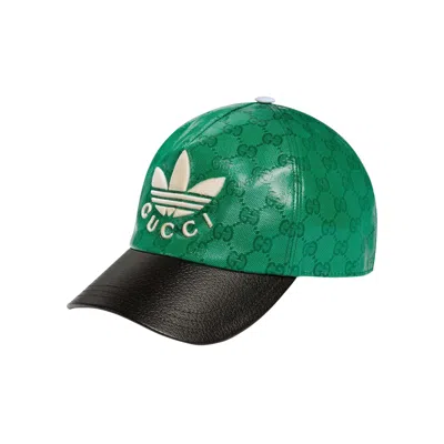 Pre-owned Gucci X Adidas Gg Canvas Baseball Cap 'green' | Men's Size S