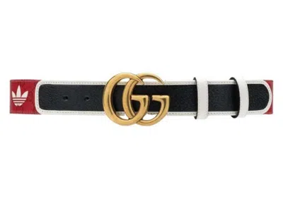 Pre-owned Gucci X Adidas Gg Canvas Belt In Red/white/black