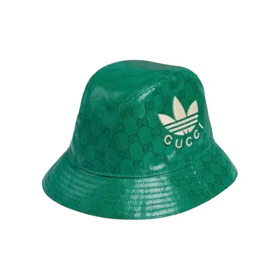 Pre-owned Gucci X Adidas Gg Canvas Fedora 'green' | Men's Size M