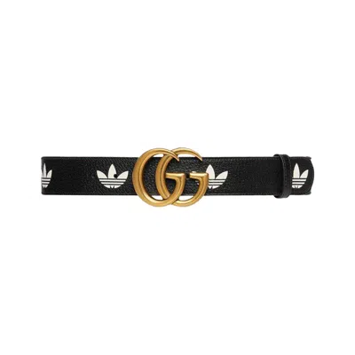 Pre-owned Gucci X Adidas Gg Marmont Belt 'black/white' | Men's Size 85