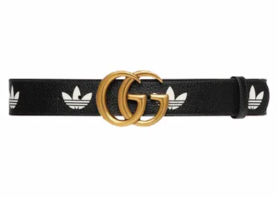Pre-owned Gucci X Adidas Gg Marmont Belt In Black/white