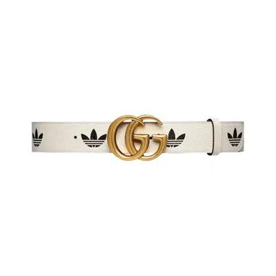Pre-owned Gucci X Adidas Gg Marmont Belt 'white/black' | Men's Size 90