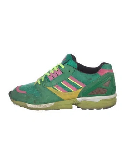 Pre-owned Gucci X Adidas Gg Nylon Suede Sneakers In Green