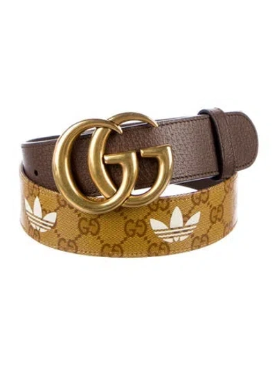 Pre-owned Gucci X Adidas Gg Supreme Belt In Brown
