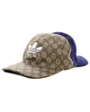 Gucci X Adidas Gg Supreme Monogram Velvet Double Sided Baseball Hat M  (authentic )