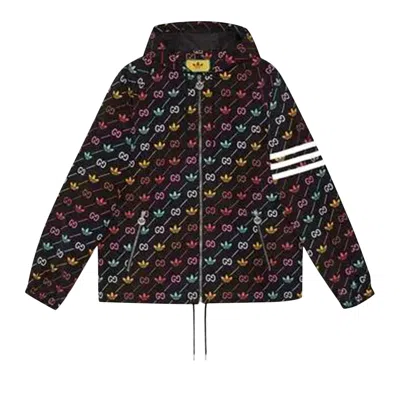 Pre-owned Gucci X Adidas Gg Trefoil Stripe Jacket 'black/multicolor' | Men's Size 50