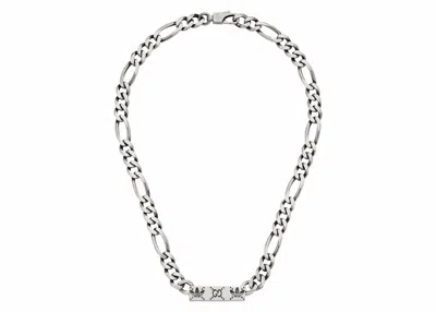 Pre-owned Gucci X Adidas Gourmette Chain Necklace In Silver