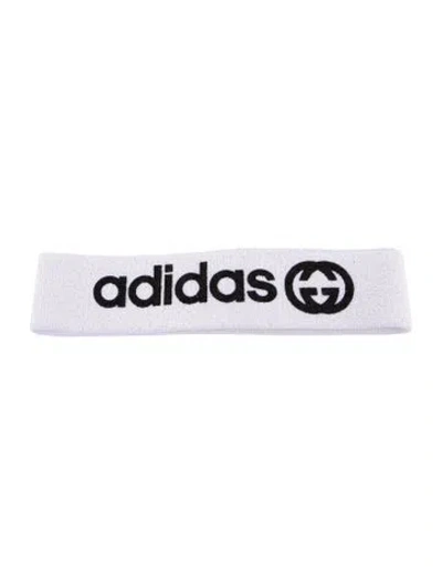 Pre-owned Gucci X Adidas Graphic Logo Headband W/tags In White