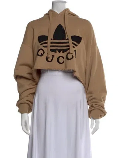 Pre-owned Gucci X Adidas Graphic Print Crew Neck Top In Neutral