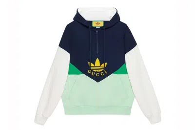 Pre-owned Gucci X Adidas Hooded Sweatshirt Blue