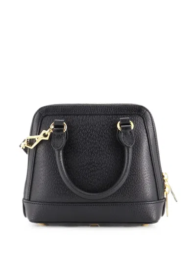 Pre-owned Gucci X Adidas Horsebit 1955 Top Handle Bag Leather With Applique Mini Satchel In Black