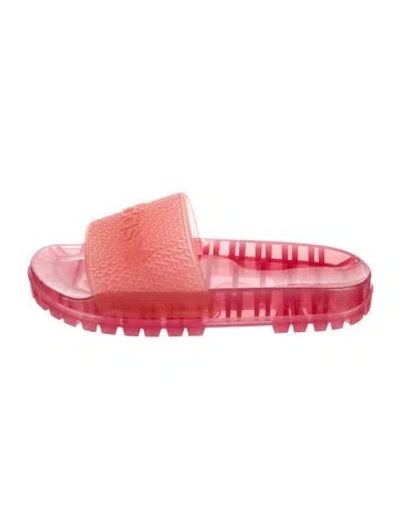 Pre-owned Gucci X Adidas Jelly Rubber Slides In Pink