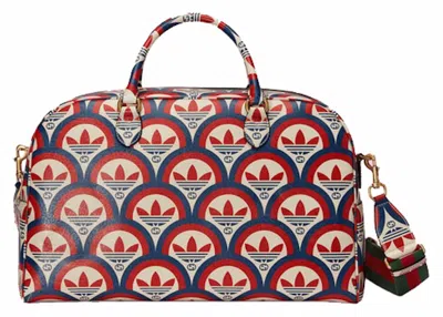 Pre-owned Gucci X Adidas Large Duffle Bag In Blue/red