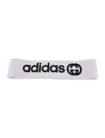 Pre-owned Gucci X Adidas Logo Headband In White