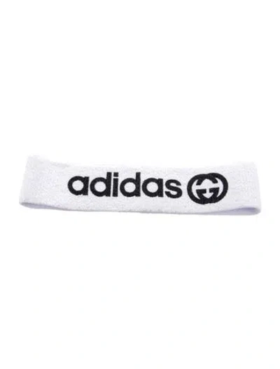 Pre-owned Gucci X Adidas Logo Headband In White