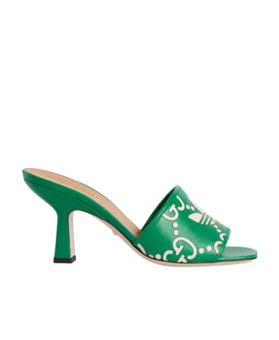 Gucci X Adidas Logo Heels In Green