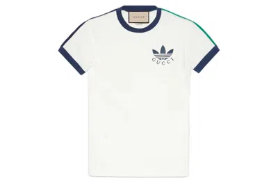 Pre-owned Gucci X Adidas Logo T-shirt White