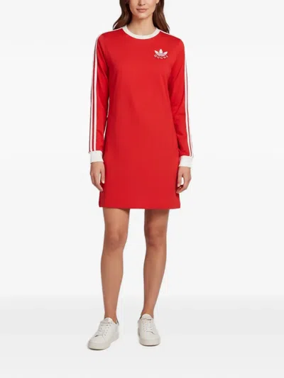 Pre-owned Gucci X Adidas Logo-appliqué Mini Dress In Red