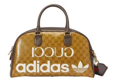 Pre-owned Gucci X Adidas Medium Duffle Bag In Beige/brown