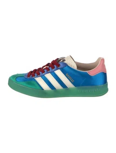 Pre-owned Gucci X Adidas Nylon Printed Sneakers In Blue