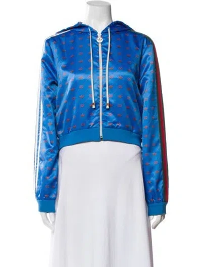 Pre-owned Gucci X Adidas Printed Jacket In Blue