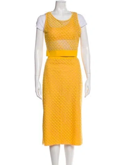 Pre-owned Gucci X Adidas Printed Skirt Set In Yellow