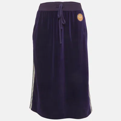 Pre-owned Gucci X Adidas Purple Velvet Knee-length Skirt M
