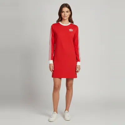 Pre-owned Gucci X Adidas Red Trefoil Logo Appliqué Jersey Mini Dress S