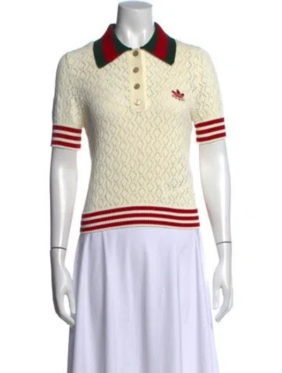 Pre-owned Gucci X Adidas Short Sleeve Polo In Neutral