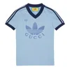 Gucci X Adidas Ss22 V-neck T-shirt 'light Blue'