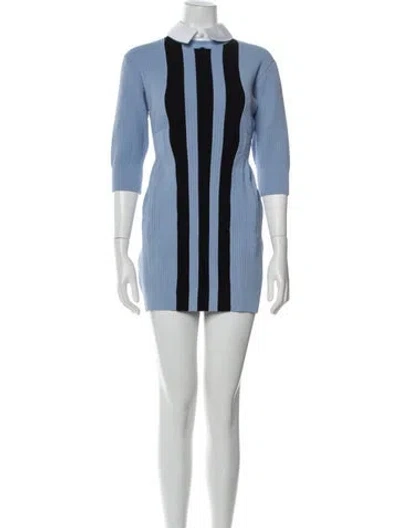 Pre-owned Gucci X Adidas Striped Mini Dress In Blue