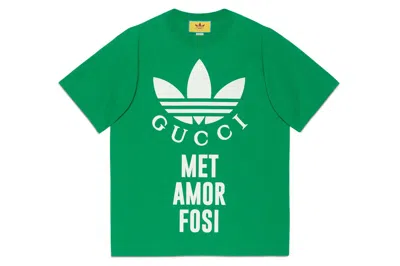 Pre-owned Gucci X Adidas T-shirt Green