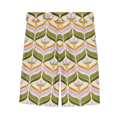 Pre-owned Gucci X Adidas Trefoil Print Shorts 'green/ivory' | Men's Size 48