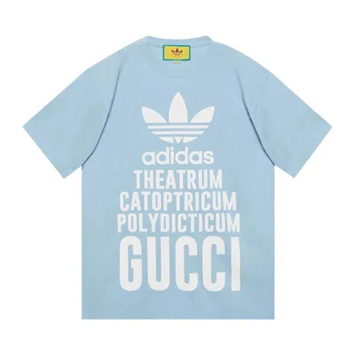 Pre-owned Gucci X Adidas T-shirt 'blue' | Men's Size S