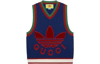 Pre-owned Gucci X Adidas Viscose Vest Blue