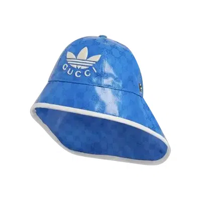 Pre-owned Gucci X Adidas Wide Brimmed Hat 'blue' | Women's Size M