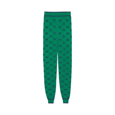 Pre-owned Gucci X Adidas Wool Jacquard Joggers 'green/blue' | Women's Size M