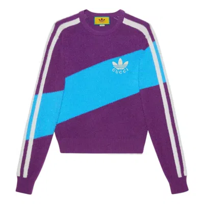Gucci X Adidas Wool Sweater 'purple Light Blue'