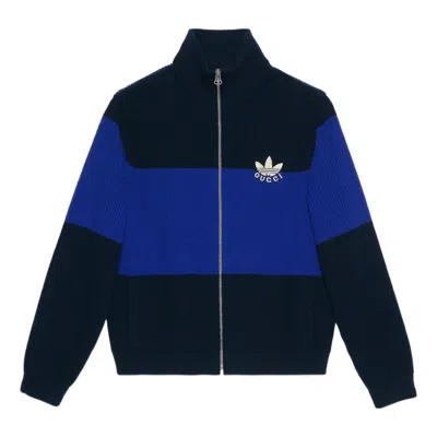 Gucci X Adidas Wool Zip Jacket 'blue Navy'