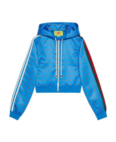 Gucci X Adidas Zipper Casual Jacket In Blue