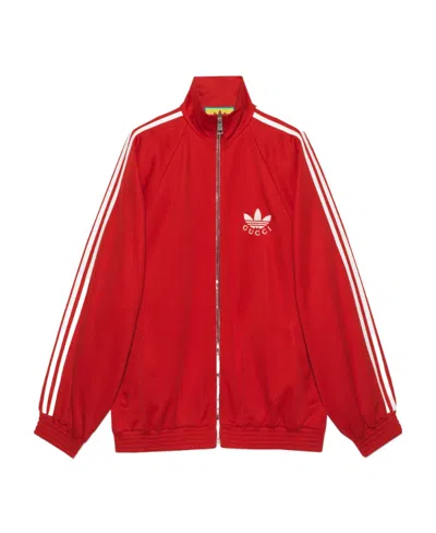 Gucci X Adidas Zipper Casual Jacket In Red