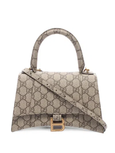 Pre-owned Gucci X Balenciaga 2010s Hacker Project Hourglass Handbag In Neutrals