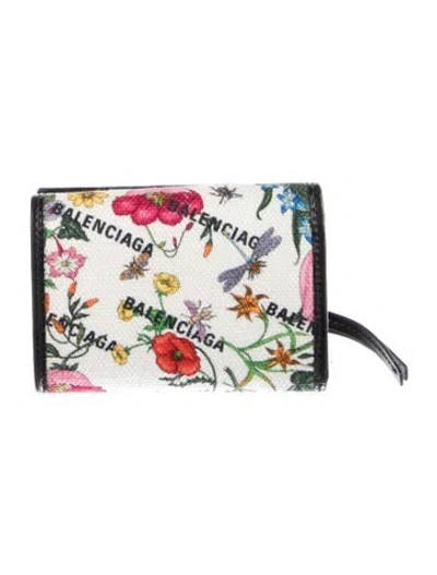 Pre-owned Gucci X Balenciaga 2021 'the Hacker Project' Neo Classic Flora Compact Wallet In White