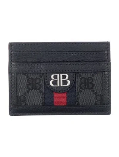 Pre-owned Gucci X Balenciaga 2022 Bb Ophidia Card Holder Card Holder In Black