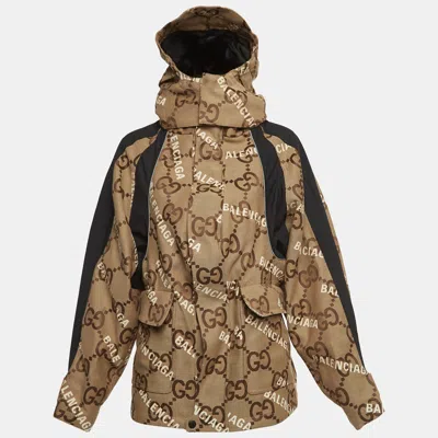 Pre-owned Gucci X Balenciaga Beige Jumbo Gg Canvas The Hacker Project Jacket M