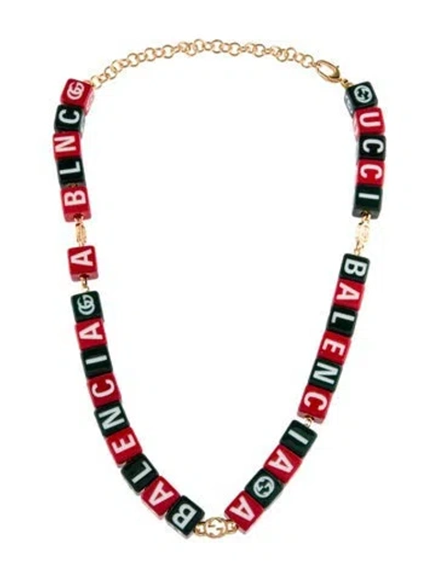Pre-owned Gucci X Balenciaga Resin Hacker Project Necklace, 19.25" In Multi