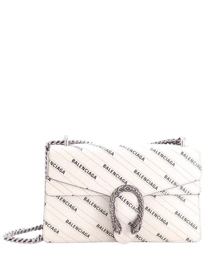 Gucci X Balenciaga The Hacker Project Dionysus Bag Logo Printed Small  (authentic Pre-loved) In White